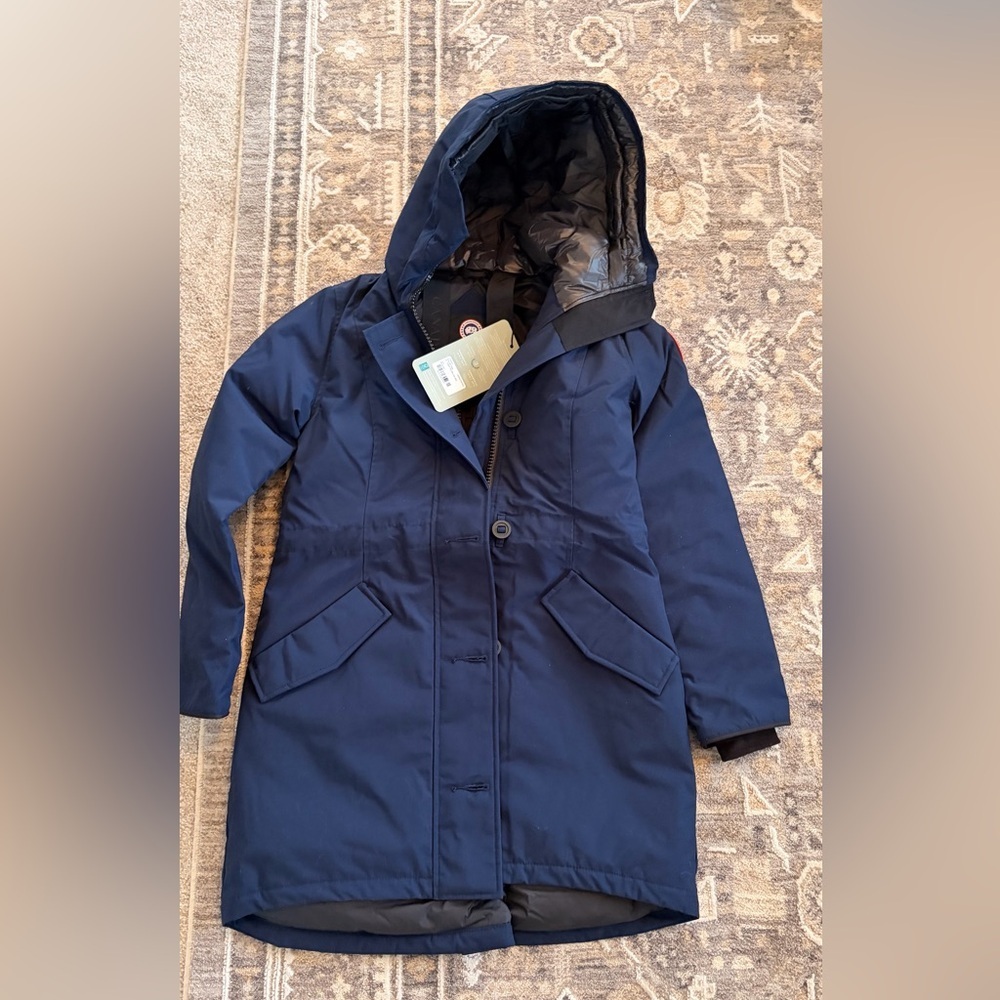Canada Goose Women's Rossclair Parka 2580W Size Small Atlantic Navy Blue NWT - Picture 4 of 6